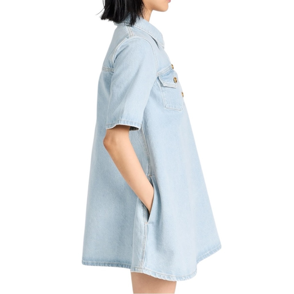 Ganni Cutline Denim Mini Dress - Picture 4 of 15